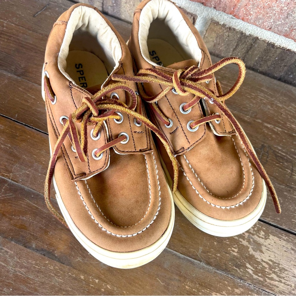 Boys Size 13 Sperry Shoes Brown Leather Boat Shoes sb3